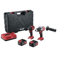FLEX PD2G 18ECFC,ID1/4 18ECBC/5.0BS Brushless 18v Twinpack - Combi Drill + Impact Driver + 2x 5.0Ah + Charger £289.95